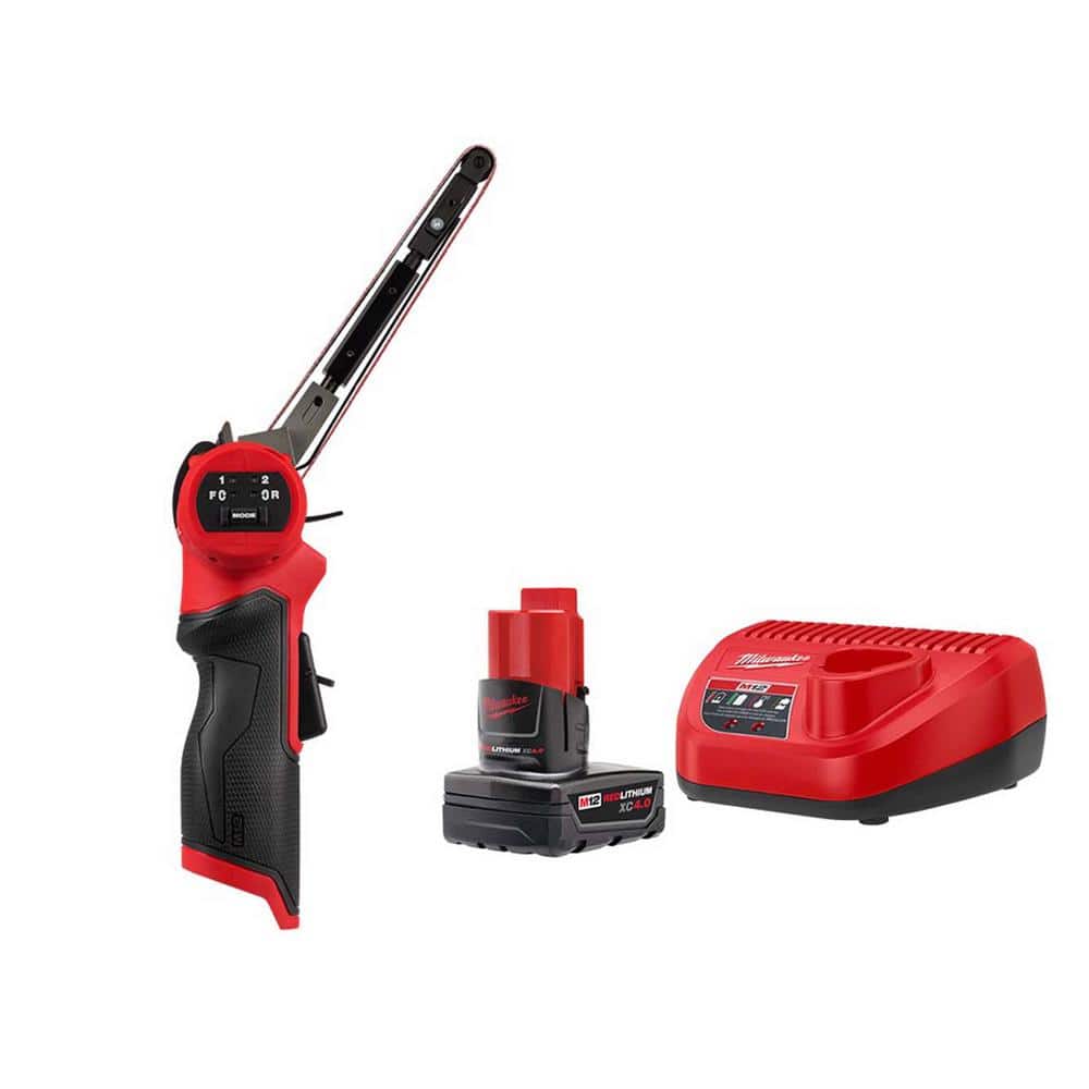 Milwaukee M12 FUEL 12V Lithium-Ion Brushless Cordless 1/2 in. x 18 in. Bandfile with XC 4.0Ah Battery and Charger
