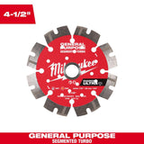 Milwaukee 4.5 in. Ultra Segmented General-Purpose Diamond Blade, 7/8"–20mm–5/8" Arbor