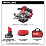 Milwaukee M12 FUEL 12-Volt Brushless Cordless 5-3/8 in. Circular Saw Kit with 4.0Ah Battery, Charger and Tool Bag