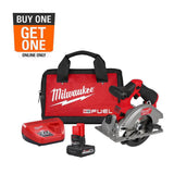 Milwaukee M12 FUEL 12-Volt Brushless Cordless 5-3/8 in. Circular Saw Kit with 4.0Ah Battery, Charger and Tool Bag