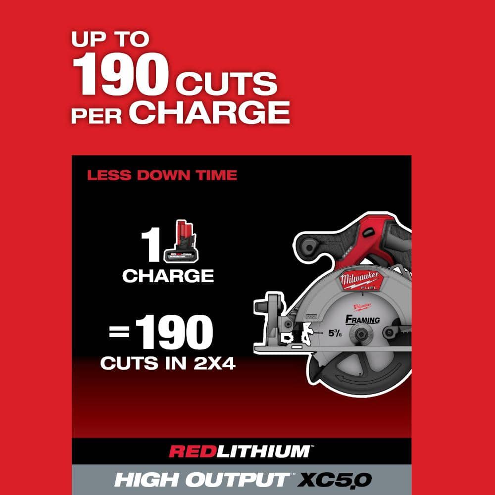Milwaukee M12 FUEL 12-Volt Brushless Cordless 5-3/8 in. Circular Saw Kit with 4.0Ah Battery, Charger and Tool Bag
