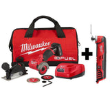 Milwaukee M12 FUEL 12V 3 in. Brushless Cordless Cut-Off Saw Kit with M12 Oscillating Multi-Tool (2522-21XC + 2426-20)