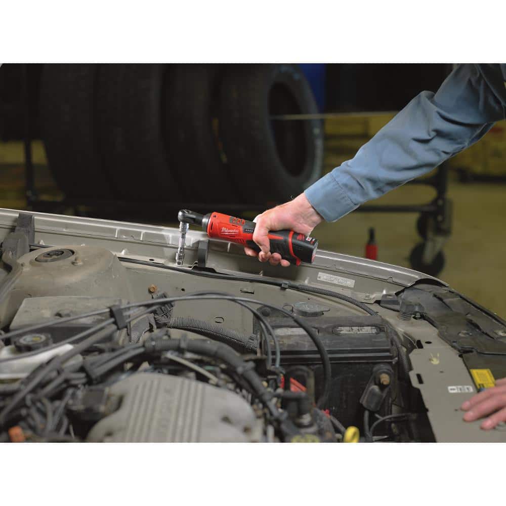 Milwaukee M12 FUEL 12V 3 in. Brushless Cordless Cut-Off Saw Kit + M12 3/8 in. Ratchet, with 5.0Ah & 2.5Ah Batteries
