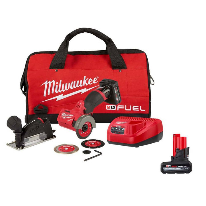 Milwaukee M12 FUEL 12V 3 in. Brushless Cordless Cut-Off Saw Kit with XC High Output 5.0Ah Battery Pack
