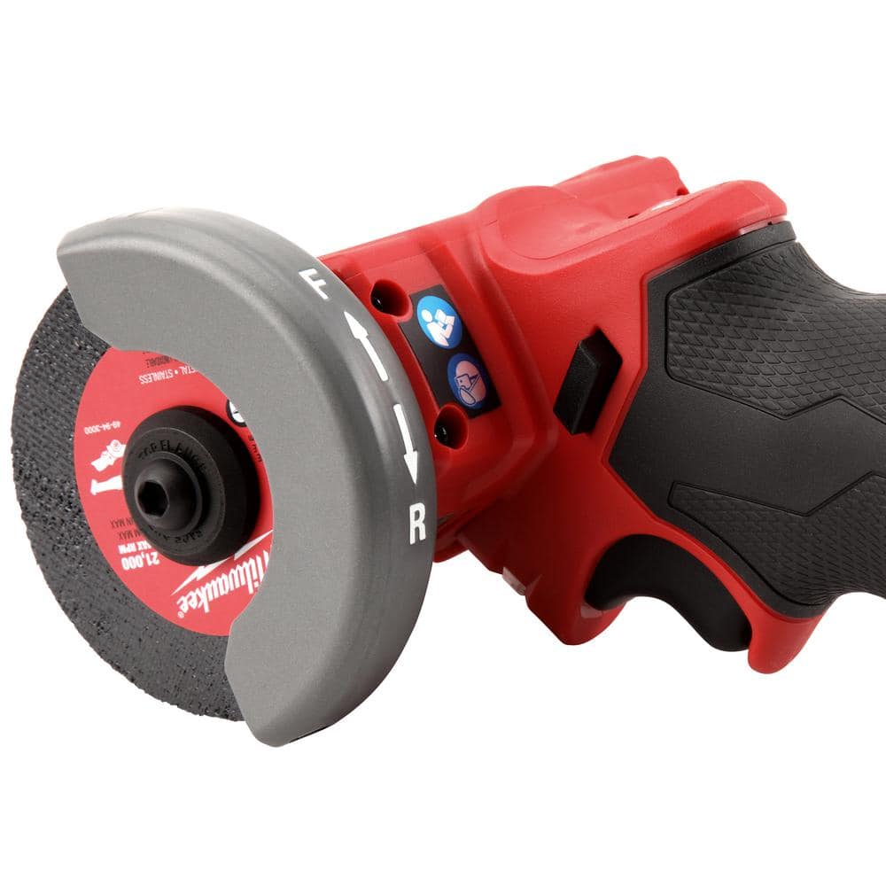 Milwaukee M12 FUEL 12-Volt 3 in. Brushless Cordless Cut Off Saw Kit with XC4.0 Battery, Charger, Bag & M12 Flood Light