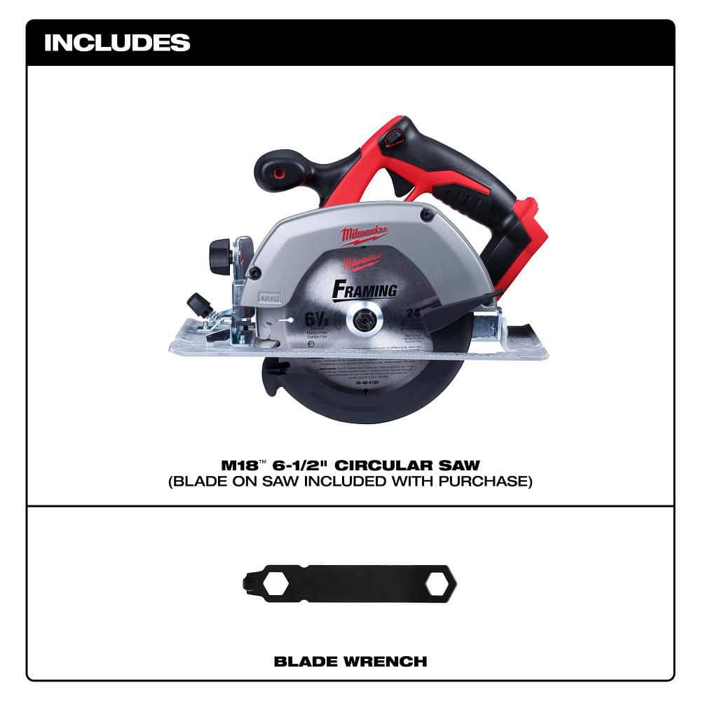 Milwaukee M18 18V Lithium-Ion Cordless 6-1/2 in. Circular Saw (Tool-Only)