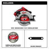 Milwaukee M18 18V Lithium-Ion Brushless Cordless 7-1/4 in. Circular Saw with 5.0Ah Battery