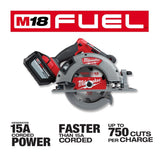 Milwaukee M18 FUEL 18V Brushless Cordless 7-1/4 in. Circular Saw Kit with 12.0Ah Battery, Rapid Charger and Bag