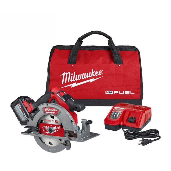 Milwaukee M18 FUEL 18V Brushless Cordless 7-1/4 in. Circular Saw Kit with 12.0Ah Battery, Rapid Charger and Bag