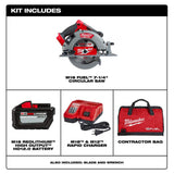 Milwaukee M18 FUEL 18V Brushless Cordless 7-1/4 in. Circular Saw Kit with 12.0Ah Battery, Rapid Charger and Bag