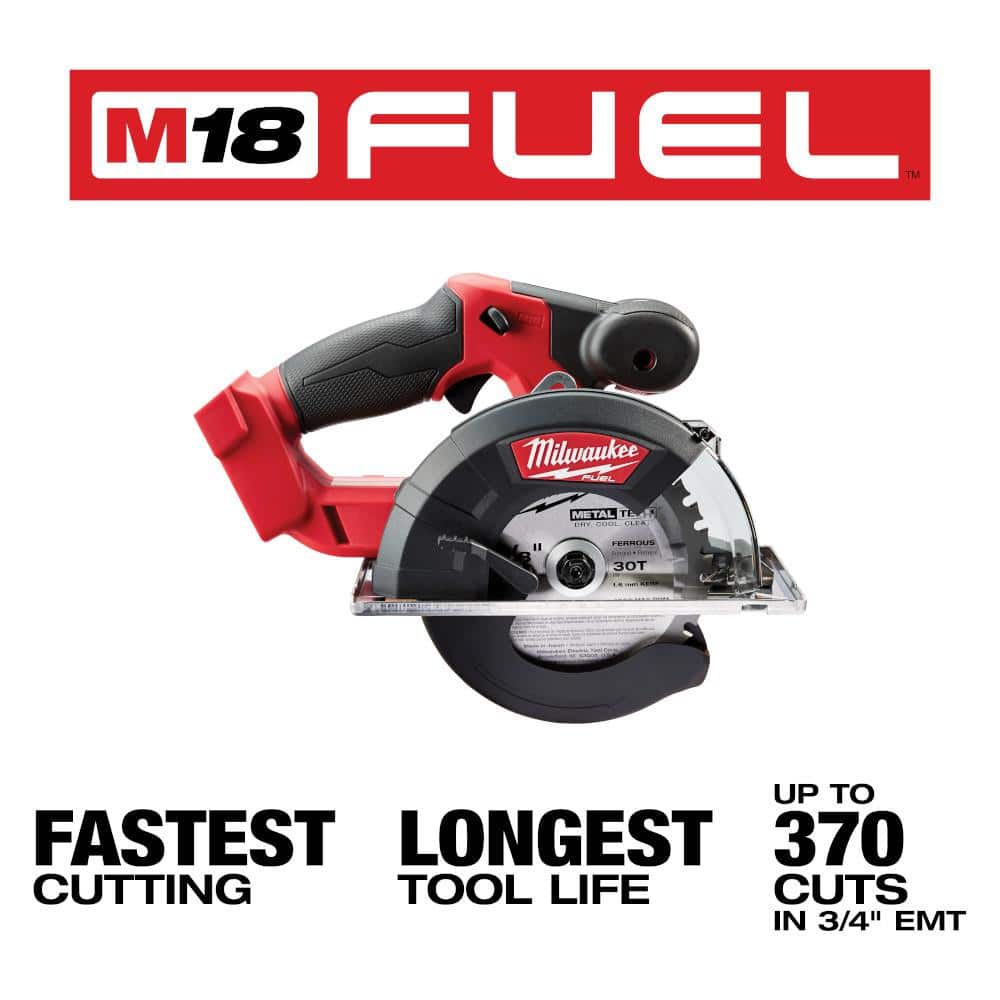 Milwaukee M18 FUEL 18-Volt Lithium-Ion Brushless Cordless 5-3/8 in. Metal Cutting Circular Saw Kit with Extra Blade