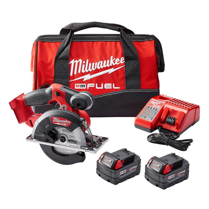 Milwaukee M18 FUEL 18-Volt Lithium-Ion Brushless Cordless 5-3/8 in. Metal Cutting Circular Saw Kit with Extra Blade