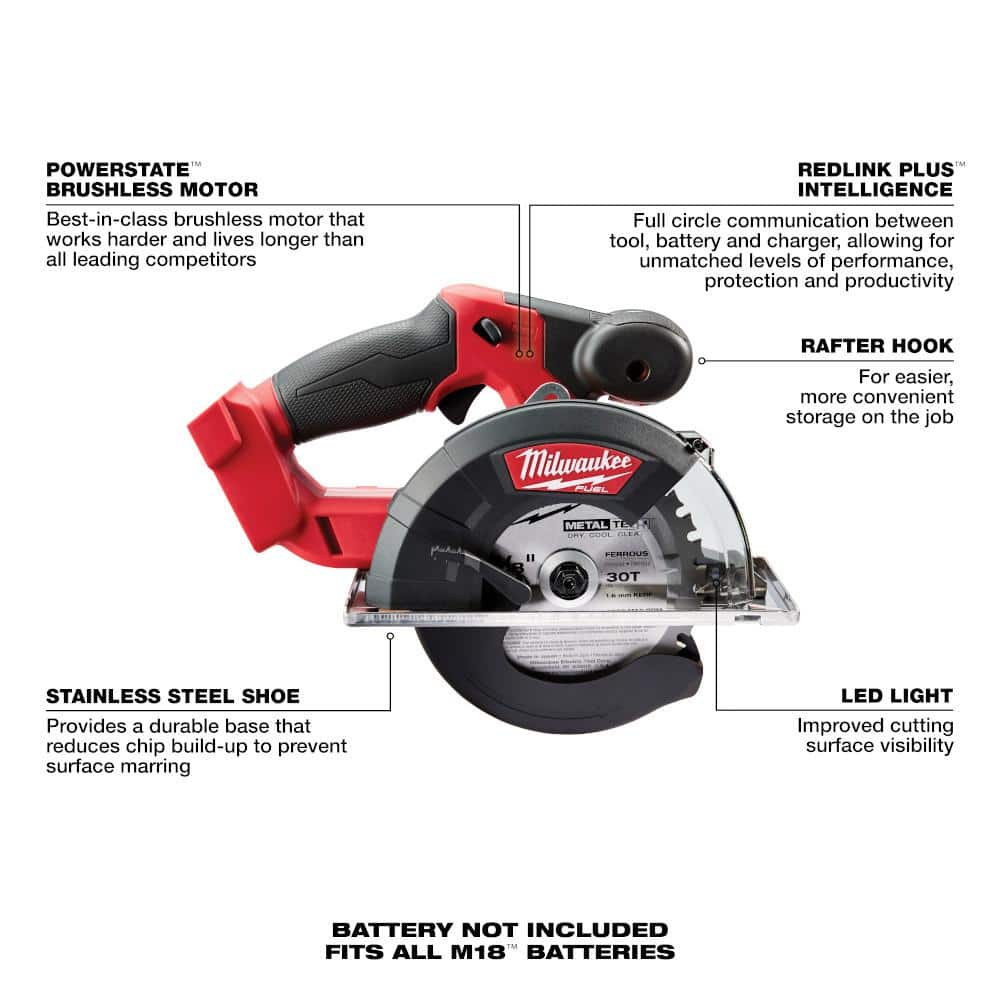 Milwaukee M18 FUEL 18-Volt Lithium-Ion Brushless Cordless 5-3/8 in. Metal Cutting Circular Saw Kit with Extra Blade