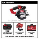 Milwaukee M18 FUEL 18-Volt Lithium-Ion Brushless Cordless 5-3/8 in. Metal Cutting Circular Saw Kit with Extra Blade
