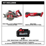 Milwaukee M18 FUEL 18V Lith-Ion Cordless 7-1/4 in. Rear Handle Circular Saw w/M18 FUEL Multi-Tool & (2) High Output 6.0Ah Battery