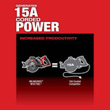Milwaukee M18 FUEL 18V Lith-Ion Cordless 7-1/4 in. Rear Handle Circ Saw w/1/2 in. Impact Wrench & (2) High Output 6.0Ah Battery