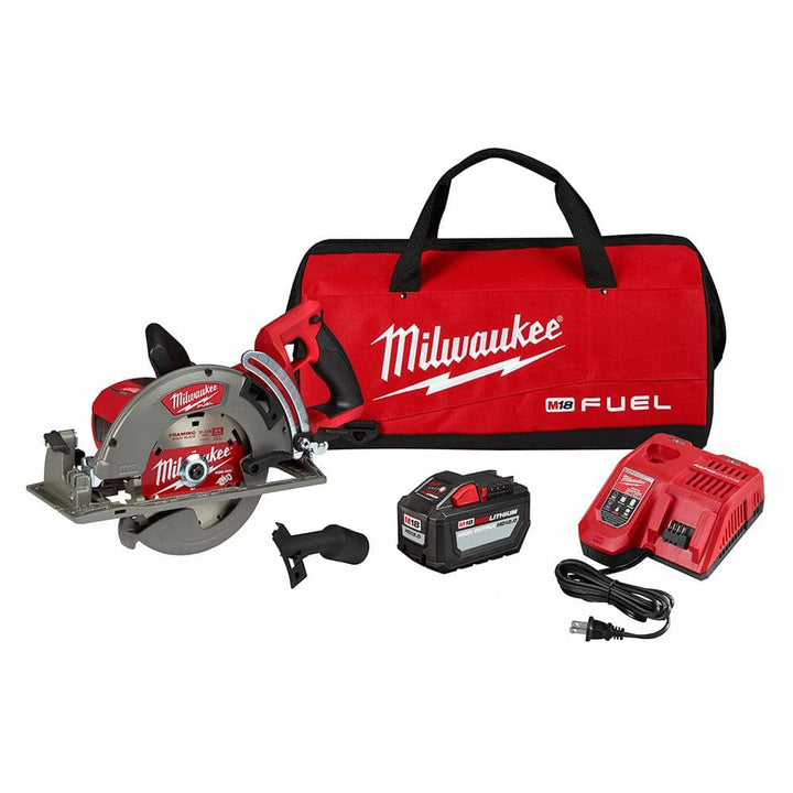 Milwaukee M18 FUEL 18-Volt 7-1/4 in. Cordless Rear-Handle Circular Saw Kit with 12.0Ah Battery and Rapid Charger