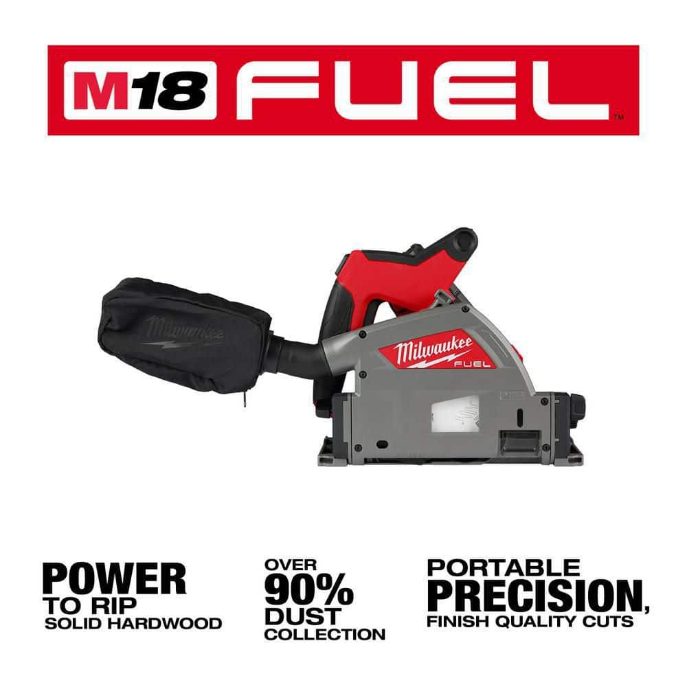 Milwaukee M18 FUEL 18V Lithium‑Ion Brushless Cordless 6-1/2 in. Plunge Track Saw Kit with Carbide Finish & General Purpose Blades