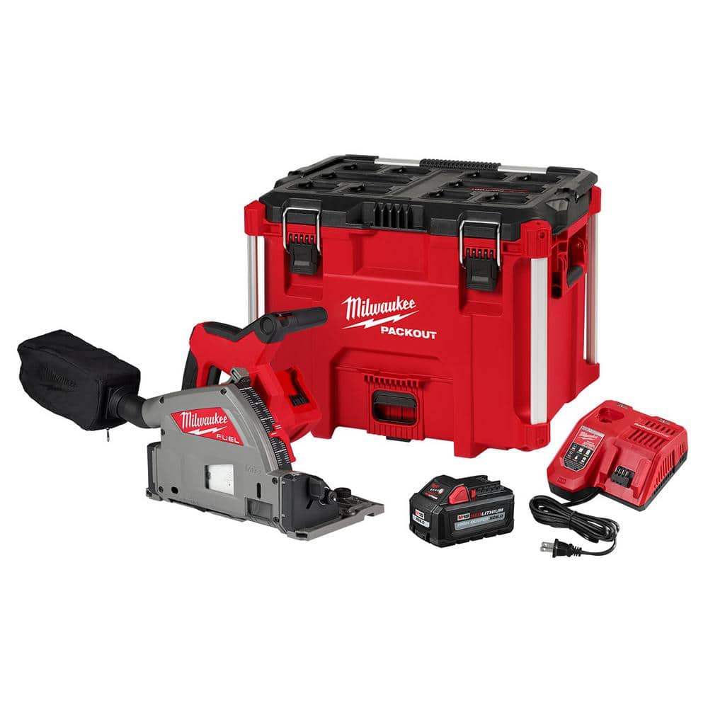Milwaukee M18 FUEL 18V Lithium‑Ion Brushless Cordless 6-1/2 in. Plunge Track Saw PACKOUT Kit with One 6.0 Ah Battery