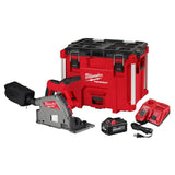 Milwaukee M18 FUEL 18V Li‑Ion Brushless Cordless 6-1/2 in. Plunge Track Saw Kit with 106 in. Guide Rail & Track Connector
