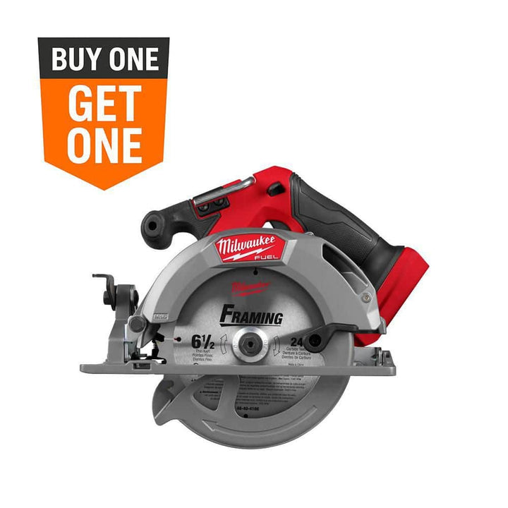 Milwaukee M18 FUEL 18V Brushless Cordless 6-1/2 in. Circular Saw (Tool-Only) with 2x XC6.0 Batteries Bundle