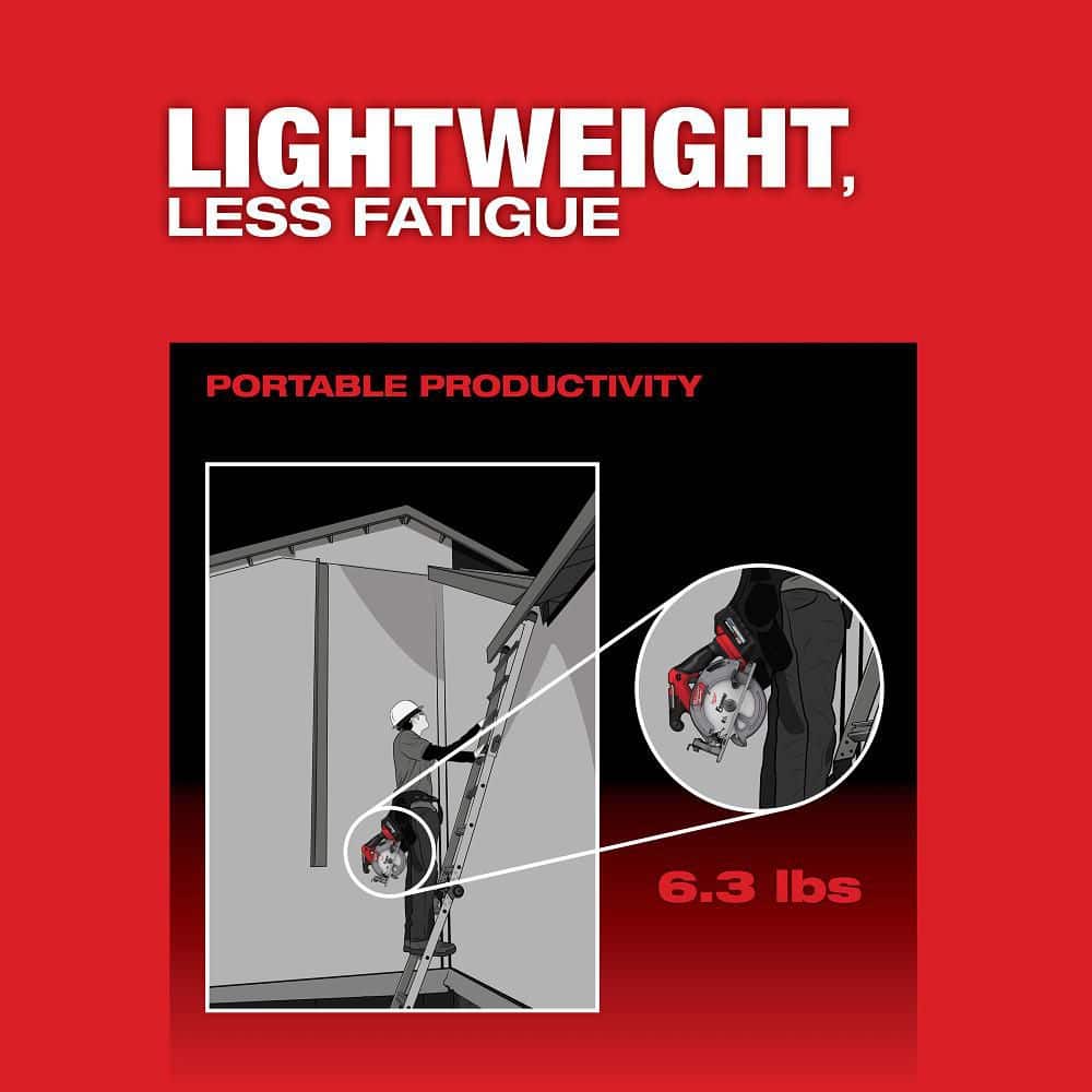 Milwaukee M18 FUEL 18V Brushless Cordless 6-1/2 in. Circular Saw (Tool-Only) with 2x XC6.0 Batteries Bundle