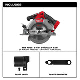 Milwaukee M18 FUEL 18V Brushless Cordless 6-1/2 in. Circular Saw (Tool-Only) with 2x XC6.0 Batteries Bundle