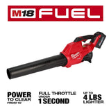 Milwaukee M18 FUEL 14 in. Top Handle 18V Lithium-Ion Brushless Cordless Chainsaw w/Blower Kit, 8.0 Ah Battery, Rapid Charger