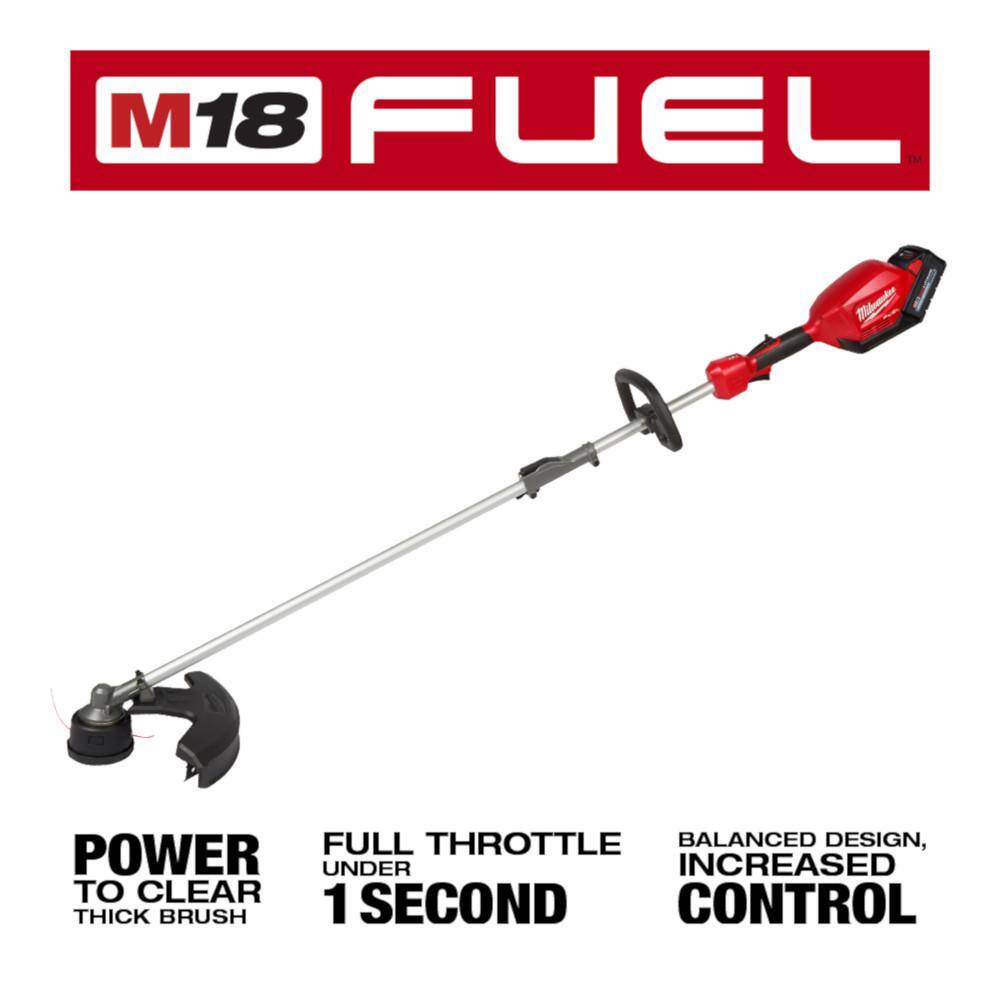Milwaukee M18 FUEL 14 in. Top Handle 18V Lithium-Ion Brushless Cordless Chainsaw w/ String Trimmer, 8.0 Ah Battery, Charger