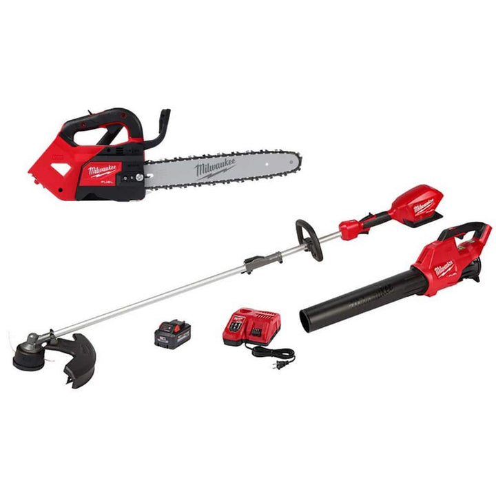 Milwaukee M18 FUEL 14 in. Top Handle 18V Lithium-Ion Brushless Cordless Chainsaw & String Trimmer/Blower Combo Kit (3-Tool)