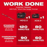 Milwaukee M18 FUEL 18-Volt 20 in. Brushless Cordless Short Pole Hedge Trimmer Kit with 8.0 Ah Battery and Rapid Charger