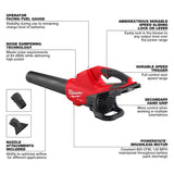 Milwaukee M18 FUEL Dual Battery 145 MPH 600 CFM 18V Lithium-Ion Brushless Cordless Blower w/14 in. Top Handle Chainsaw (2-Tool)