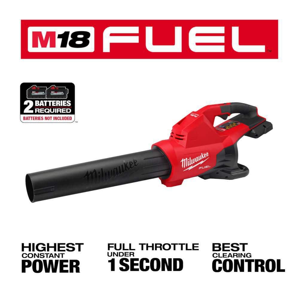 Milwaukee M18 FUEL Dual Battery 145 MPH 600 CFM 18V Lithium-Ion Brushless Cordless Handheld Blower with M18 HATCHET Pruning Saw