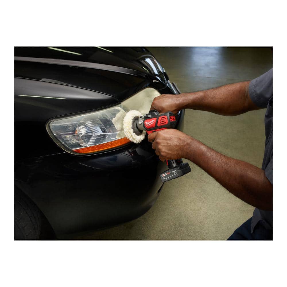 Milwaukee M12 12V Lithium-Ion Cordless 3/8 in. Ratchet with M12 Variable Speed Polisher/Sander and 6.0 Ah XC Battery Pack