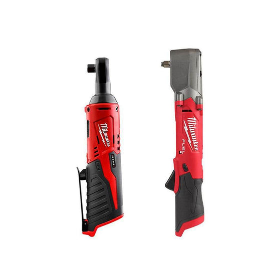 Milwaukee M12 12V Lithium‑Ion Cordless 3/8 in. Ratchet & 3/8 in. Right Angle Impact Wrench (Tool‑Only)