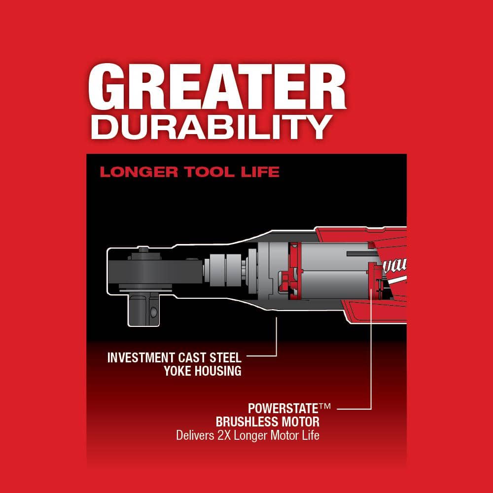 Milwaukee M12 FUEL 12V Lithium-Ion Brushless Cordless 1/2 in. Ratchet Kit W/M12 Grease Gun