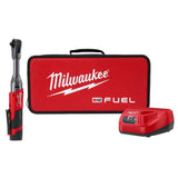 Milwaukee M12 FUEL 12V Brushless Cordless 3/8 in. Extended Reach Ratchet Kit with Metric Ratcheting Wrench Set