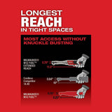 Milwaukee M12 FUEL 12V Brushless Cordless 3/8 in. Extended Reach Ratchet Kit with Metric Ratcheting Wrench Set