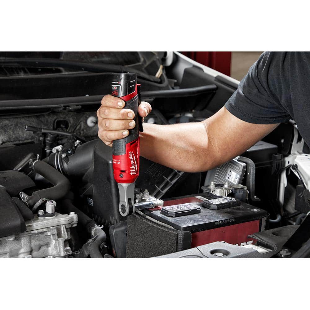 Milwaukee M12 FUEL 12V Lithium-Ion Brushless High-Speed 1/4 in. Ratchet Kit with M12 Compact Inflator (2566-22-2475-20)
