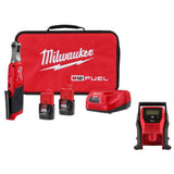 Milwaukee M12 FUEL 12V Lithium-Ion Brushless High-Speed 1/4 in. Ratchet Kit with M12 Compact Inflator (2566-22-2475-20)