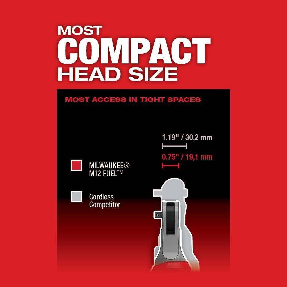 Milwaukee M12 FUEL 12V Lithium-Ion Brushless High-Speed 1/4 in. Ratchet Kit with M12 Compact Inflator (2566-22-2475-20)