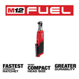 Milwaukee M12 FUEL 12V Lithium-Ion Brushless High-Speed 3/8 in. Cordless Ratchet and M12 FUEL 3 in. Cutoff Saw (Tool-Only)