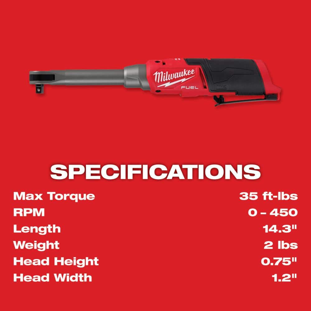 Milwaukee M12 FUEL 12V Lithium-Ion Brushless 3/8 in. Extended Reach High-Speed Cordless Ratchet Kit with Metric Socket Set