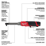 Milwaukee M12 FUEL 12V Li‑Ion Brushless 3/8 in. Extended Reach High‑Speed Cordless Ratchet Kit with Charger and 5.0Ah Battery