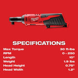 Milwaukee M12 12V Lithium-Ion Cordless 3/8 in. Ratchet and Bluetooth/AM/FM Jobsite Radio with 2 Batteries