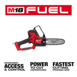 Milwaukee M18 FUEL 18V Brushless Cordless 17 in. Dual-Battery String Trimmer with 14 in. Top Handle Chainsaw, (2) 8.0Ah Batteries & Rapid Charger