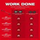 Milwaukee M18 FUEL 18V Brushless Cordless 17 in. Dual-Battery String Trimmer Kit with (2) FORGE XC 8.0 Ah Batteries and Super Charger