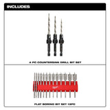 Milwaukee Steel Countersink Set with Wood Spade Bit Set (16-Piece)