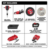 Milwaukee MX FUEL Cordless 1-1/8 in. Breaker Kit + M18 FUEL ONE-KEY 18V Brushless 9 in. Cut-Off Saw Combo (Model MXF368-1XC-2786-22HD)