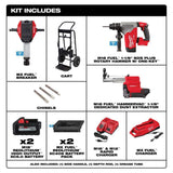 Milwaukee MX FUEL Lithium-Ion Cordless 25 x 32 1-1/8 in. Breaker Kit w/M18 FUEL 1-1/8 in. SDS + Rotary Hammer/Dust Extractor Kit